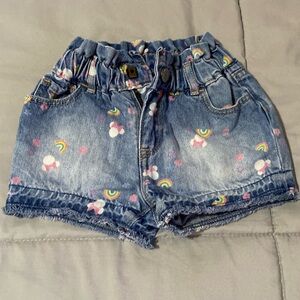 Gap Minnie Mouse and rainbow denim shorts